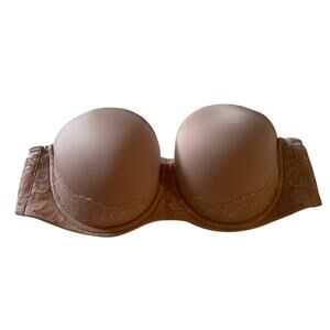 Torrid Plus Size Nude Strapless Bra Wmns 42DD Lace Detail